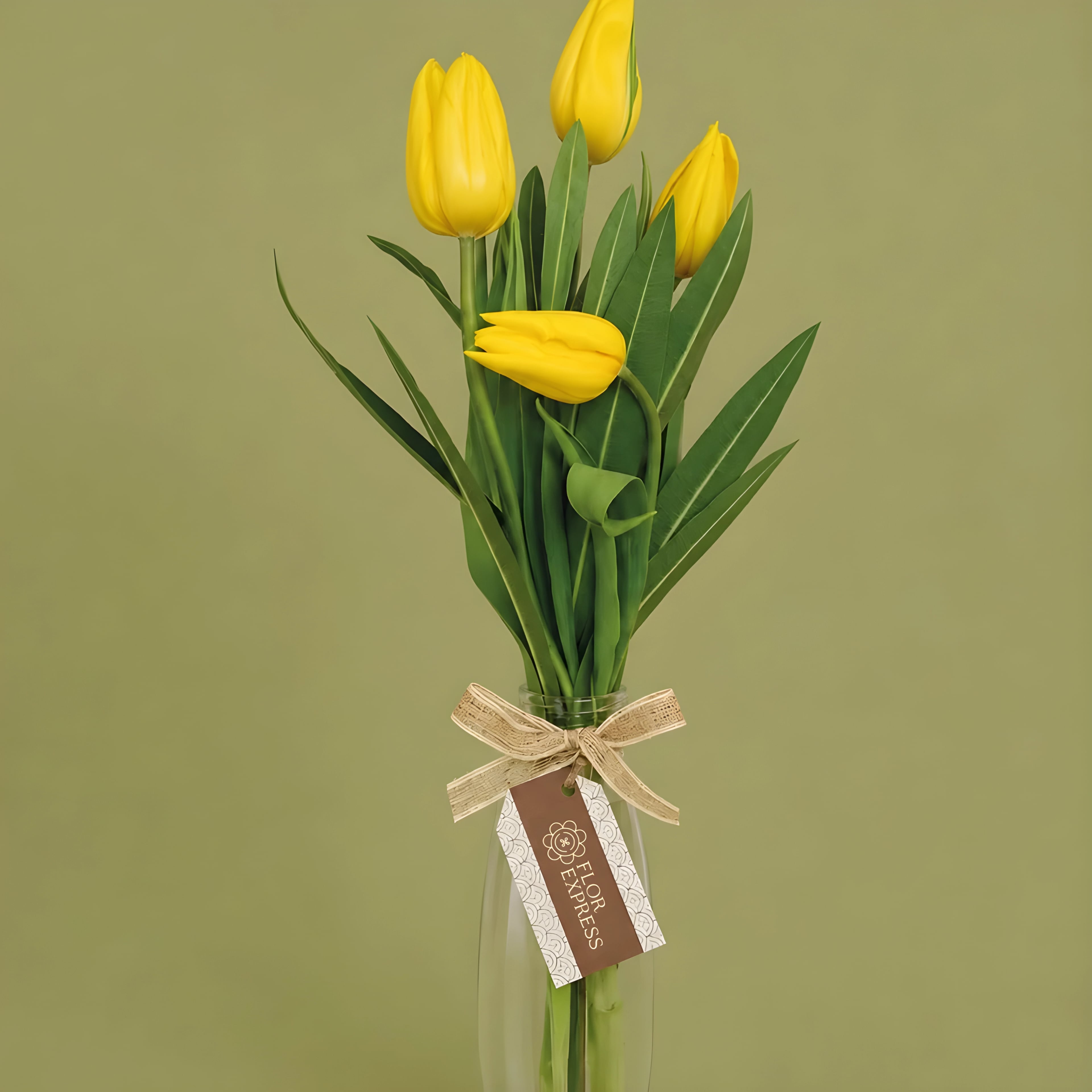 jarrón tulipanes golden